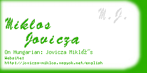 miklos jovicza business card